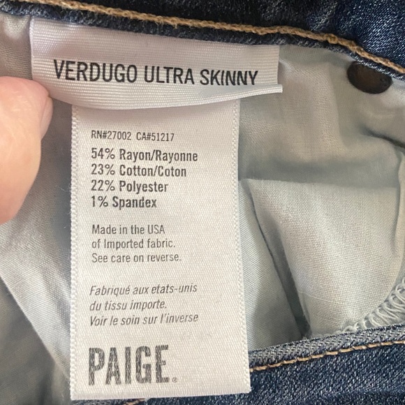 Paige Verdugo Ultra Skinny Factory Distressed Jeans - Picture 9 of 10